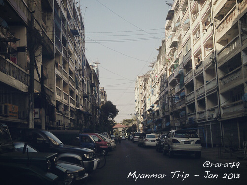 One of the streets in Yangon - Myanmar. Taken with HTC Sensation.